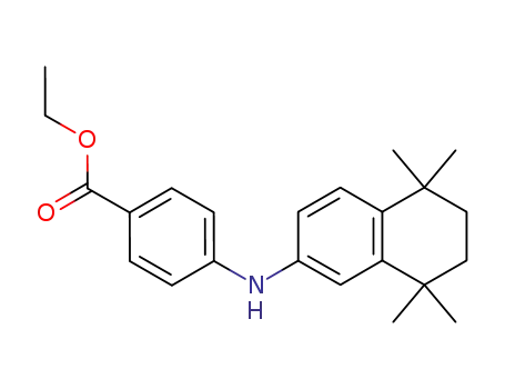 Molecular Structure of 214694-10-7 (4-(5,5,8,8-tetramethyl-5,6,7,8-tetrahydro-naphthalen-2-ylamino)-benzoic acid ethyl ester)