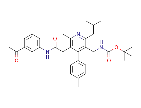 tert-butyl {[5-{2-[(3-acetylphenyl)amino]-2-oxoethyl}-6-methyl-4-(4-methylphenyl)-2-(2-methylpropyl)pyridin-3-yl]methyl}carbamate