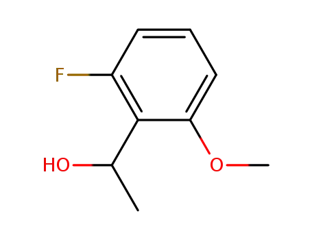 Molecular Structure of 120484-49-3 (1-(2-fluoro-6-methoxyphenyl)ethan-1-ol)