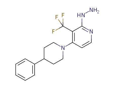 Molecular Structure of 1254981-35-5 ((4-phenyl-3'-trifluoromethyl-3,4,5,6-tetrahydro-2H-[1,4′]bipyridinyl-2′-yl)hydrazine)