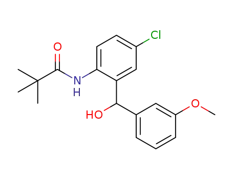 Molecular Structure of 1292850-39-5 (N-{4-chloro-2-[hydroxy(3-methoxyphenyl)methyl]-phenyl}-2,2-dimethylpropanamide)