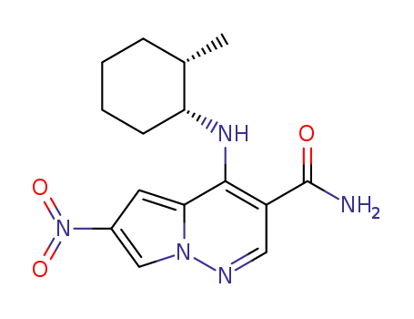 4-((1R,2S)-2-methylcyclohexylamino)-6-nitropyrrolo[1,2-b]pyridazine-3-carboxamide