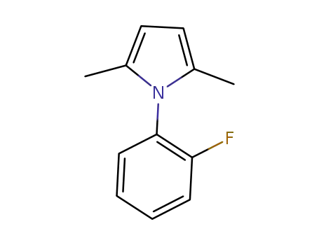 Molecular Structure of 146135-20-8 (1H-Pyrrole, 1-(2-fluorophenyl)-2,5-dimethyl-)
