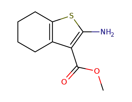 Molecular Structure of 108354-78-5 (2-AMINO-4,5,6,7-TETRAHYDRO-BENZO[B]THIOPHENE-3-CARBOXYLIC ACID METHYL ESTER)