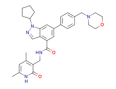 1-cyclopentyl-n-[(4,6-dimethyl-2-oxo-1h-pyridin-3-yl)methyl]-6-[4-(morpholin-4-ylmethyl)phenyl]indazole-4-carboxamide