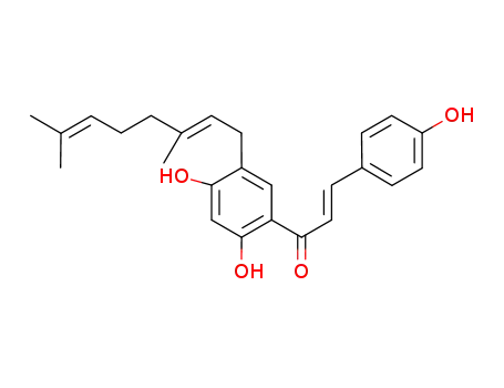 (E)-1-(5-((E)-3,7-dimethylocta-2,6-dien-1-yl)-2,4-dihydroxyphenyl)-3-(4 hydroxyphenyl)prop-2-en-1-one