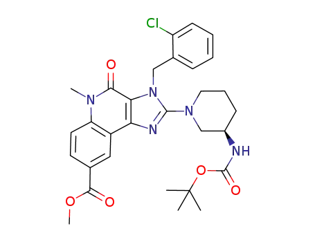 methyl 2-{(3R)-3-[(tert-butoxycarbonyl)amino]piperidin-1-yl}-3-(2-chlorobenzyl)-5-methyl-4-oxo-4,5-dihydro-3H-imidazo[4,5-c]quinoline-8-carboxylate