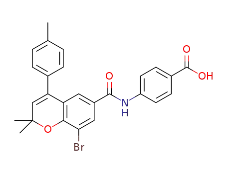4-[[[8-bromo-2,2-dimethyl-4-(4-methylphenyl)-6-chromanyl]carbonyl]amino]benzoic acid