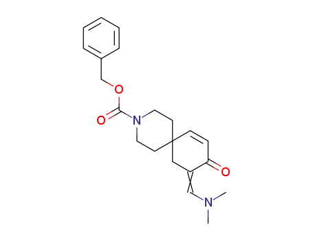Molecular Structure of 1301214-81-2 (8-(dimethylaminomethylene)-9-oxo-3-azaspiro[5.5]undec-10-ene-3-carboxylic acid benzyl ester)