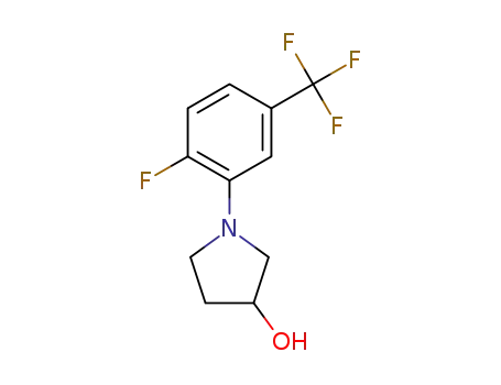Molecular Structure of 1198181-21-3 (1-[2-fluoro-5-(trifluoromethyl)phenyl]pyrrolidin-3-ol)