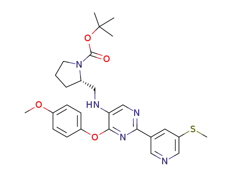 2-(S)-{[4-(4-methoxy-phenoxy)-2-(5-methylsulfanyl-pyridin-3-yl)-pyrimidin-5-ylamino]-methyl}-pyrrolidine-1-carboxylic acid tert-butyl ester