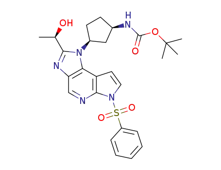 ((1R,3S)-3-[6-benzenesulfonyl-2-((R)-1-hydroxyethyl)-6H-1,3,5,6-tetraaza-as-indacen-1-yl]-cyclopentyl)-carbamic acid tert-butyl ester