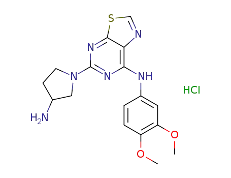 5-(3-aminopyrrolidin-1-yl)-N-(3,4-dimethoxyphenyl)thiazolo[5,4-d]pyrimidin-7-amine hydrochloride