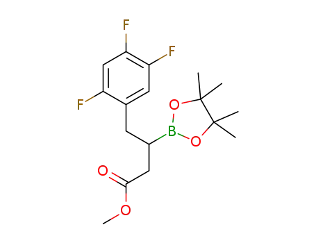 Molecular Structure of 1402569-27-0 (methyl 3-(4,4,5,5-tetramethyl-1,3,2-dioxaborolan-2-yl)-4-(2,4,5-trifluorophenyl)-butanoate)