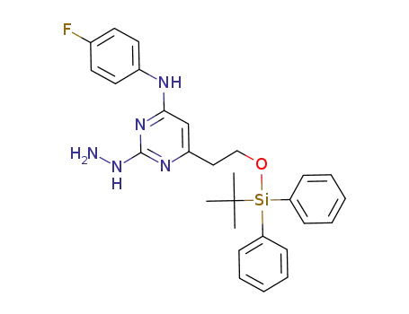 6-[2-(tert-butyldiphenylsilyloxy)ethyl]-N-(4-fluorophenylamino)-2-hydrazynylpyrimidin-4-amine