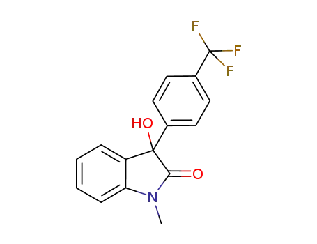 Molecular Structure of 1206913-11-2 (3-hydroxy-1-methyl-3-(4-(trifluoromethyl)phenyl)indolin-2-one)