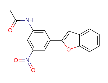 Molecular Structure of 1430728-27-0 (N-(3-(benzofuran-2-yl)-5-nitrophenyl)acetamide)