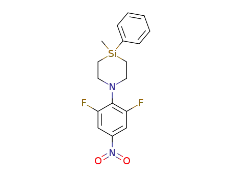 Molecular Structure of 1430321-70-2 (1-(2,6-difluoro-4-nitrophenyl)-4-methyl-4-phenyl-1,4-azasilinane)