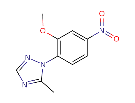 Molecular Structure of 1232038-78-6 (1-(2-methoxy-4-nitrophenyl)-5-methyl-1H-1,2,4-triazole)