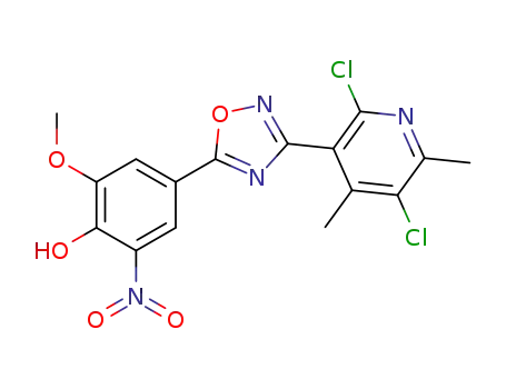 5-[3-(2,5-dichloro-4,6-dimethyl-pyridin-3-yl)-[1,2,4]oxadiazol-5-yl]-2-hydroxy-3-methoxy-1-nitrobenzene