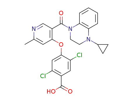 2,5-dichloro-4-[5-(4-cyclopropyl-3,4-dihydro-2H-quinoxaline-1-carbonyl)-2-methyl-pyridin-4-yloxy]-benzoic acid