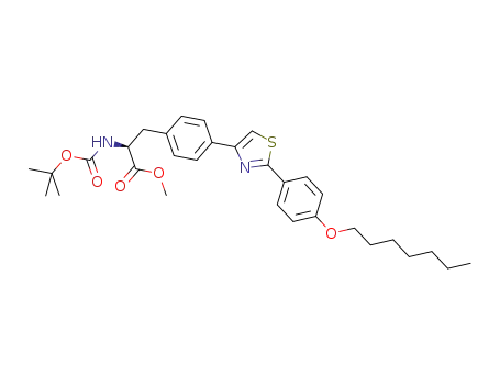 (S)-methyl 2-((tert-butoxycarbonyl)amino)-3-(4-(2-(4-(heptyloxy)phenyl)thiazol-4-yl)phenyl)propanoate