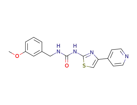 Molecular Structure of 1342276-76-9 (1-(3-Methoxybenzyl)-3-(4-(pyridin-4-yl)thiazol-2-yl)urea)