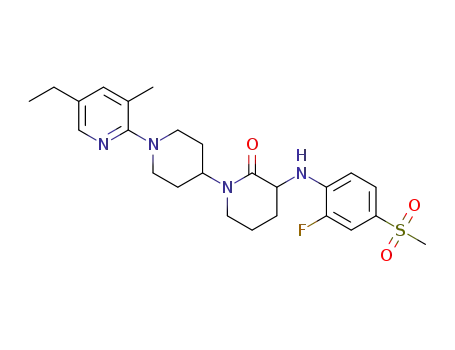 1'-(5-ethyl-3-methylpyridin-2-yl)-3-(2-fluoro-4-(methylsulfonyl)phenylamino)-[1,4'-bipiperidin]-2-one
