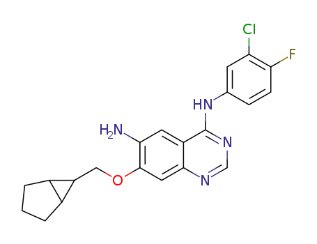 Molecular Structure of 1363359-93-6 (7-(bicyclo[3.1.0]hexan-6-ylmethoxy)-N-(4-(3-chloro-4-fluorophenyl))quinazolin-4,6-diamine)