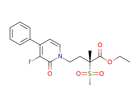 ethyl (2R)-4-(3-fluoro-2-oxo-4-phenylpyridin-1(2H)-yl)-2-methyl-2-(methylsulfonyl)butanoate