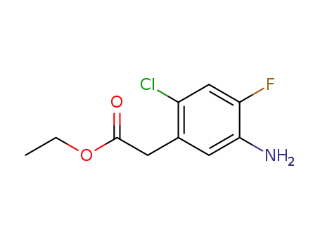Molecular Structure of 1012880-10-2 (ethyl 2-(5-amino-2-chloro-4-fluorophenyl)acetate)