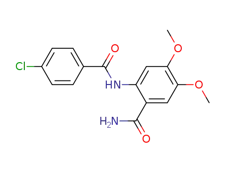Molecular Structure of 228118-55-6 (2-((4-chlorophenyl)carbonylamino)-4,5-dimethoxybenzamide)