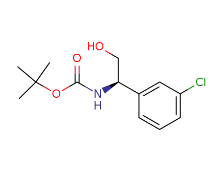 Molecular Structure of 926291-64-7 (CarbaMic acid, N-[(1R)-1-(3-chlorophenyl)-2-hydroxyethyl]-, 1,1-diMethylethyl ester)