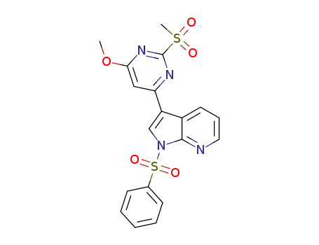 3-(6-methoxy-2-(methylsulfonyl)pyrimidin-4-yl)-1-(phenyl sulfonyl)-1H-pyrrolo[2,3-b]pyridine