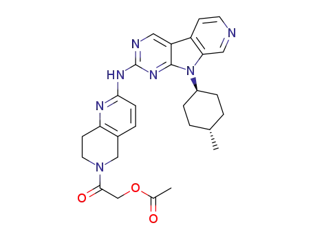 Molecular Structure of 1401034-47-6 (2-(2-((9-((1r,4r)-4-methylcyclohexyl)-9H-pyrido[4′,3′:4,5]pyrrolo[2,3-d]pyrimidin-2-yl)amino)-7,8-dihydro-1,6-naphthyridin-6(5H)-yl)-2-oxoethyl acetate)