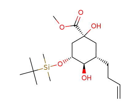 (1S,3R,4R,5S)-5-(but-3'-enyl)-3-[(tert-butyldimethylsilyl)oxy]-1,4-dihydroxy-cyclohexanecarboxylic acid methyl ester