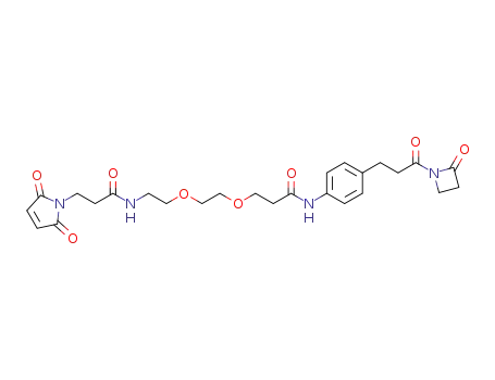 Molecular Structure of 1037589-69-7 (3-(2,5-dioxo-2,5-dihydro-1H-pyrrol-1-yl)-N-{2-[2-(3-oxo-3-{4-[3-oxo-3-(2-oxoazetidin-1-yl)propyl]phenylamino}propoxy)ethoxy]ethyl}propanamide)