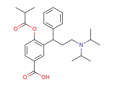 Molecular Structure of 1262778-55-1 (2-(3-N,N-diisopropylamine-1-phenylpropyl)-4-carboxyphenol isobutyrate)