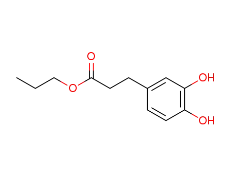 Molecular Structure of 90522-64-8 (3-(3,4-dihydroxyphenyl)propanoic acid propyl ester)