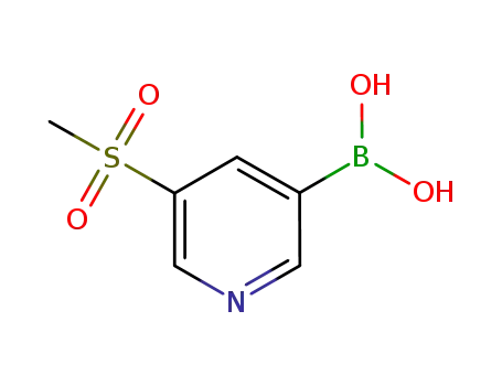 Molecular Structure of 913836-01-8 (5-(METHYLSULFONYL)-3-PYRIDINEBORONIC ACID)