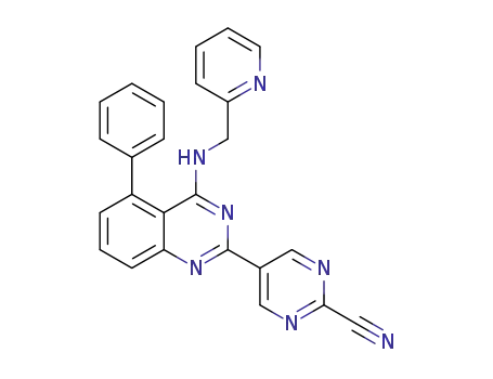 5-(5-phenyl-4-((pyridin-2-ylmethyl)amino)quinazolin-2-yl)pyrimidine-2-carbonitrile