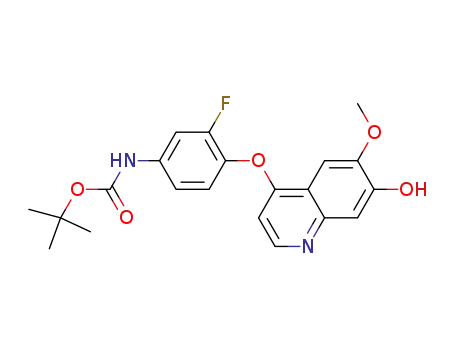 tert-butyl N-(3-fluoro-4-(7-hydroxy-6-methoxyquinolin-4-yloxy)phenyl)carbamate