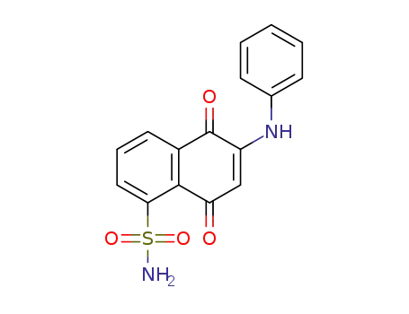 Molecular Structure of 1436382-04-5 (5,8-dioxo-6-(phenylamino)-5,8-dihydronaphthalene-1-sulfonamide)
