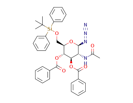 2-acetamido-6-O-tert-butyldiphenylsilyl-3,4-di-O-benzoyl-2-deoxy-β-D-glucopyranosyl azide