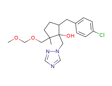 Molecular Structure of 1311402-66-0 (5-(4-chlorobenzyl)-2-methoxymethoxymethyl-2-methyl-1-(1H-1,2,4-triazole-1-ylmethyl)cyclopentanol)