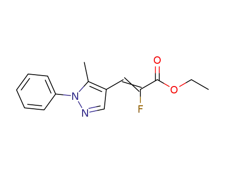 Molecular Structure of 1204423-67-5 (ethyl 2-fluoro-3-(5-methyl-1-phenylpyrazol-4-yl)acrylate)