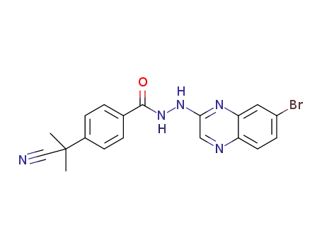 N'-(7-bromoquinoxalin-2-yl)-4-(2-cyanopropan-2-yl)benzohydrazide
