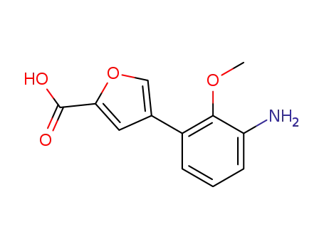 Molecular Structure of 1257792-75-8 (4-(3-amino-2-methoxyphenyl)furan-2-carboxylic acid)