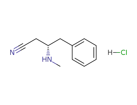 Molecular Structure of 1238071-95-8 ((S)-3-methylamino-4-phenyl-butyronitrile hydrochloride)