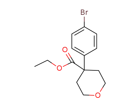 Molecular Structure of 1227160-22-6 (4-(4-bromophenyl)tetrahydro-2H-Pyran-4-carboxylic acid ethyl ester)
